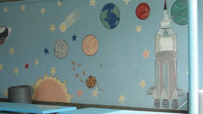 School Aerospace Mural Scene