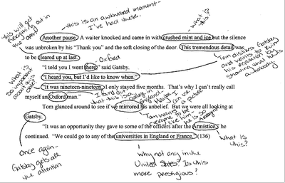 Student Annotations (talking to the text)