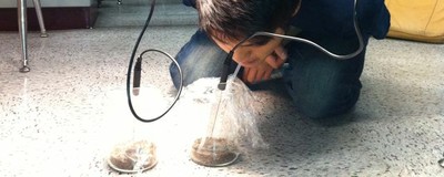 Student Conducting Greenhouse Effect Lab