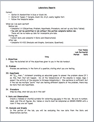 Old Lab Report Format Page 1