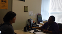 Krystal interviewing Ms. Prileau