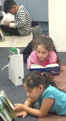 students reading as a demonstration of CAFE and Daily 5