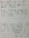 Student writing related to her good-will map