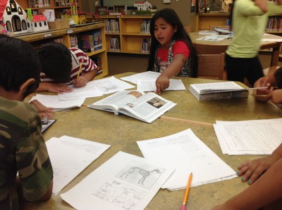 Students at work in the library