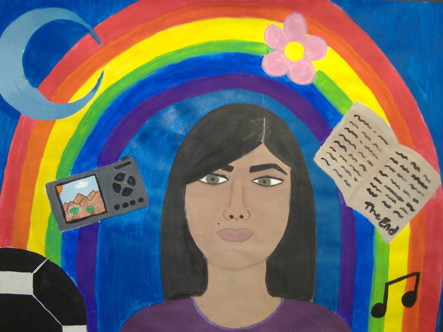 Sample student work from symbolic self-portrait unit