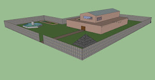Digital sketchup model of a sustainable structure 1