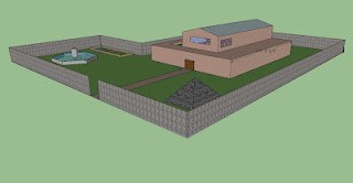 Digital sketchup model of a sustainable structure 1