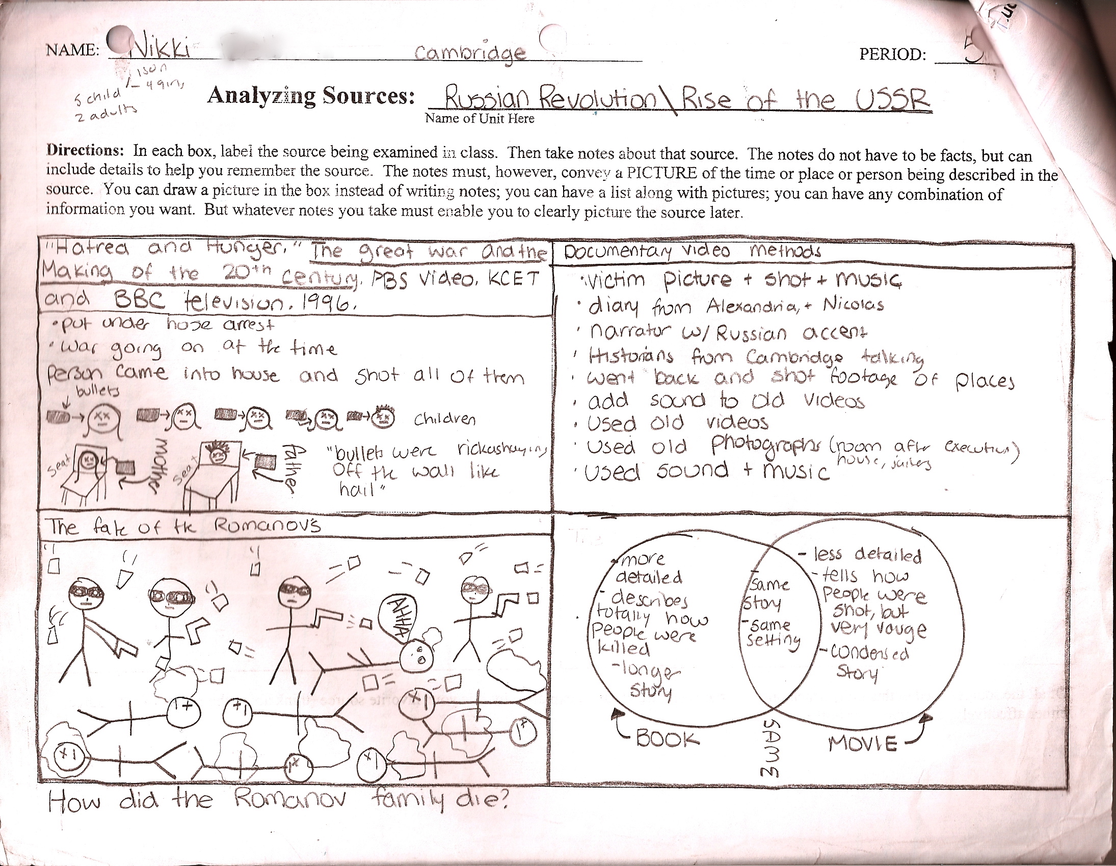 Student Sample 2:  Romanovs