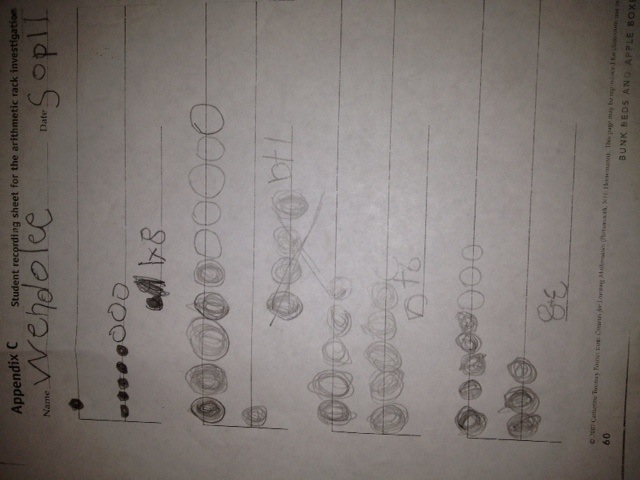 Student Work, 1 Math Rack