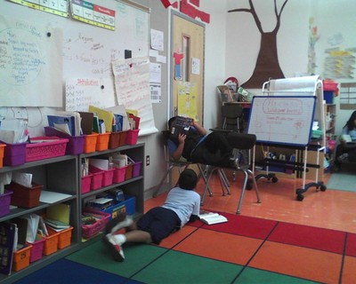 Students in Classroom Library